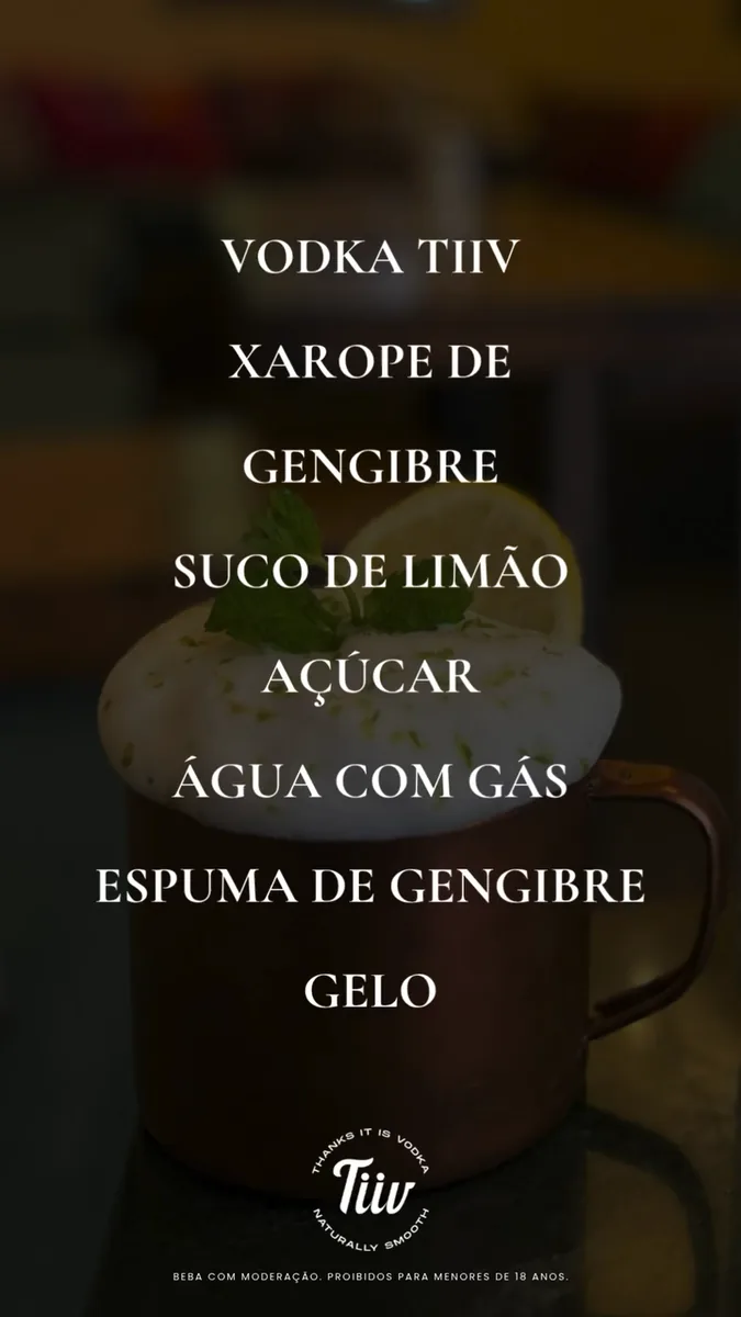 Moscow Mule e garrafa Vodka Tiiv